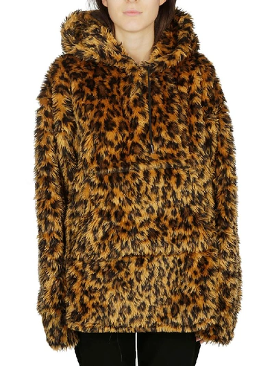 Shop R13 Fantasy Fur Hoodie In Leopard