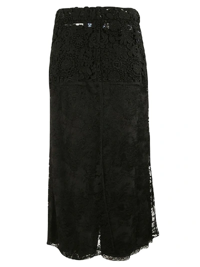 Shop Prada Lace Skirt In Black