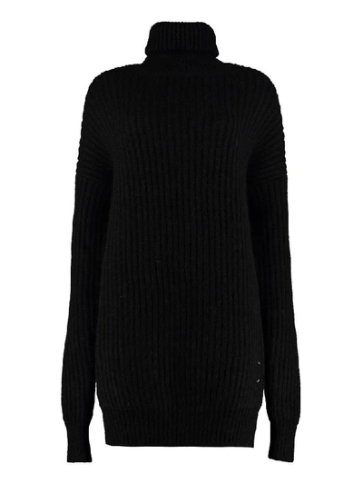 Shop Maison Margiela Ribbed Oversize Sweater In Black