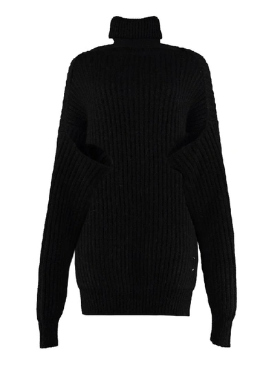 Shop Maison Margiela Ribbed Oversize Sweater In Black