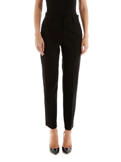Shop Red Valentino Wool Blend Trousers In Nero (black)