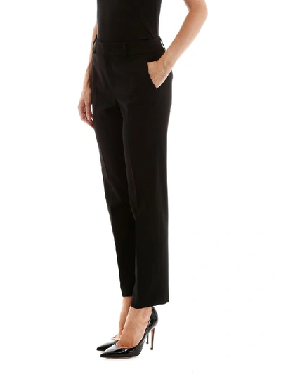 Shop Red Valentino Wool Blend Trousers In Nero (black)