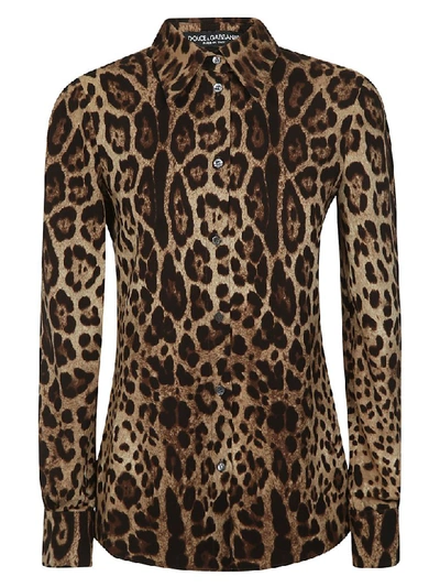 Shop Dolce & Gabbana Leopard Print Shirt In Multicolor