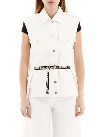 Shop Stella Mccartney Belted Vest In Organic White (white)