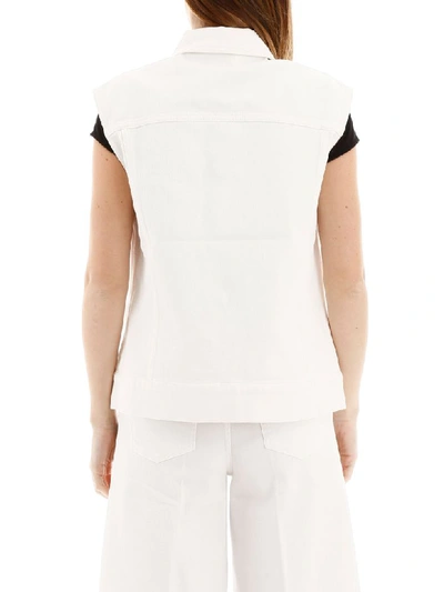 Shop Stella Mccartney Belted Vest In Organic White (white)