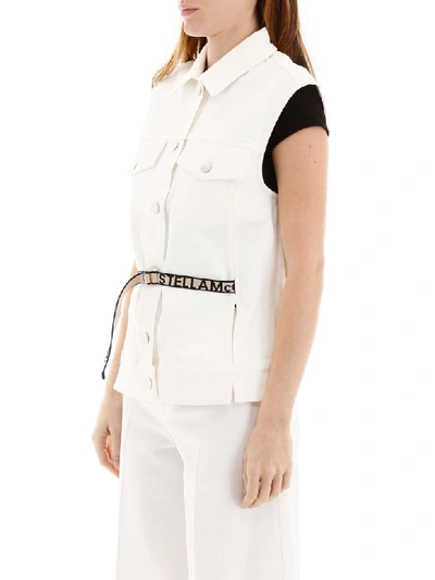 Shop Stella Mccartney Belted Vest In Organic White (white)