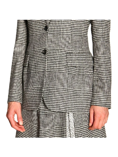 Shop Ermanno Scervino Classic Single-breasted Jacket With 2 Buttons In Prince Of Wales Fabric In Black