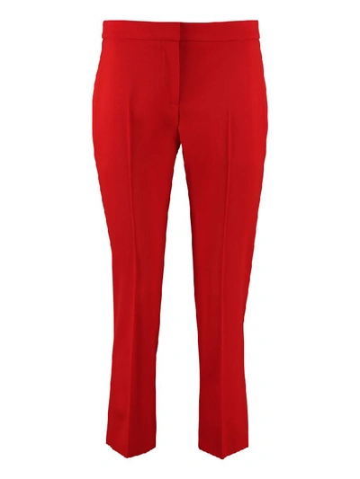 Shop Alexander Mcqueen Wool Tailored Trousers In Red