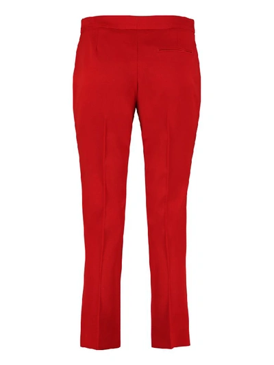 Shop Alexander Mcqueen Wool Tailored Trousers In Red