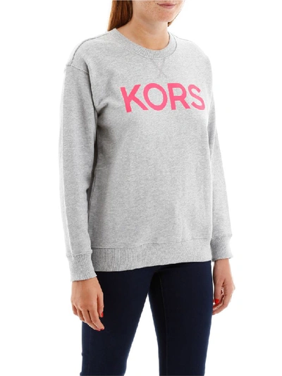 Shop Michael Michael Kors Fluo Logo Sweatshirt In Neon Pink (grey)