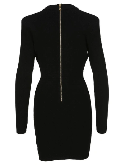 Shop Balmain Button Dress In Black