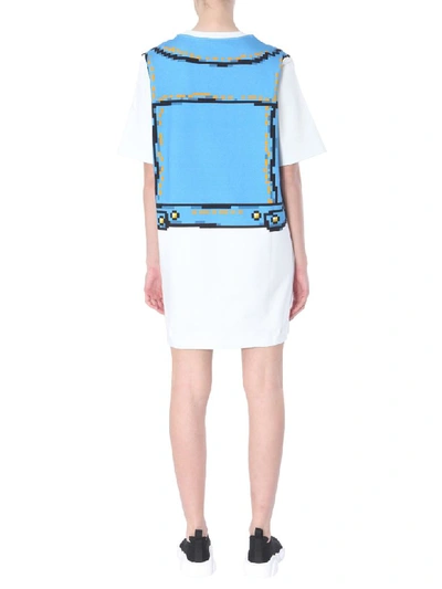 Shop Moschino Cotton Sweatshirt Dress In Multicolor