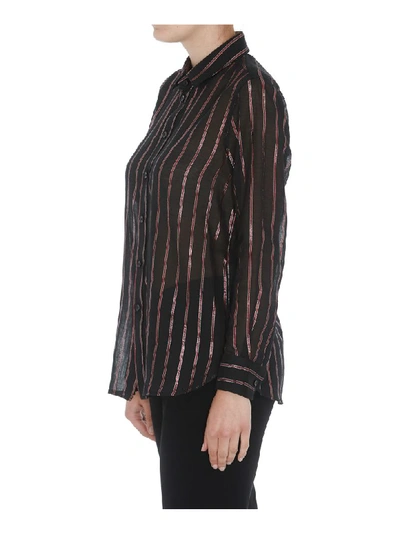 Shop Saint Laurent Stripe Shirt In Black