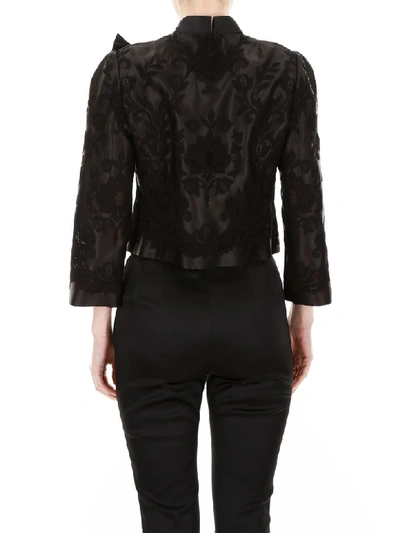 Shop Dolce & Gabbana Embroidered Organza Jacket In Nero (black)