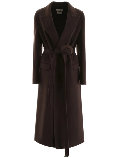 Shop Bottega Veneta Wool Coat In Chocolate (brown)