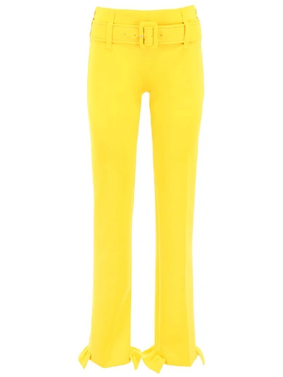 Shop Prada Formal Trousers In Giallo Giallo (yellow)