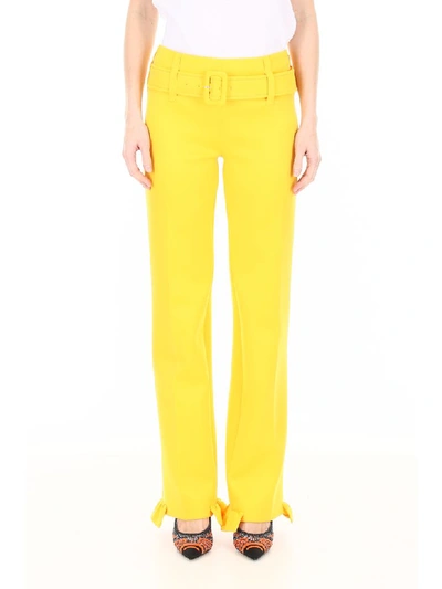 Shop Prada Formal Trousers In Giallo Giallo (yellow)