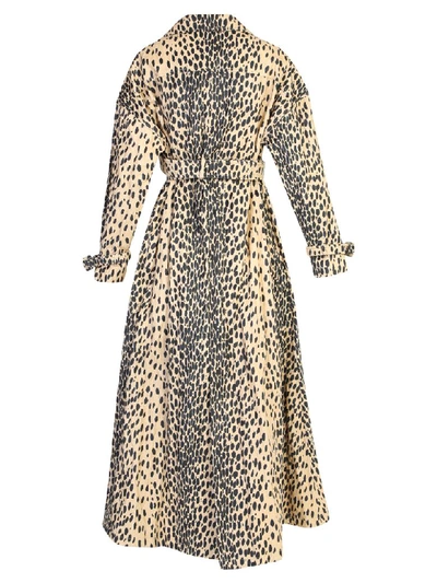Shop Jacquemus Leopard Print Trench Coat In Beige