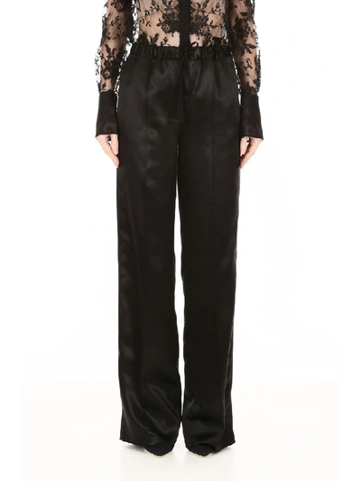 Shop Jil Sander Satin Trousers In Black (black)