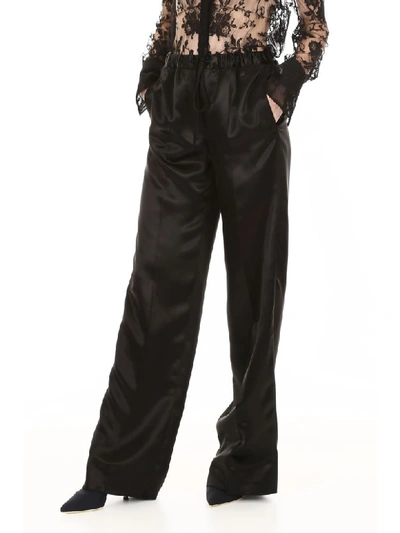 Shop Jil Sander Satin Trousers In Black (black)