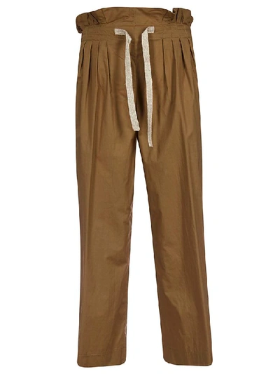 Shop Dondup Drawstring Trousers In Brown
