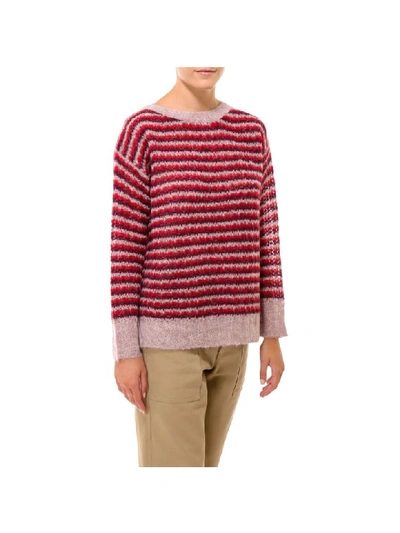 Shop Theory Alpaca Stripe Sweater In Red