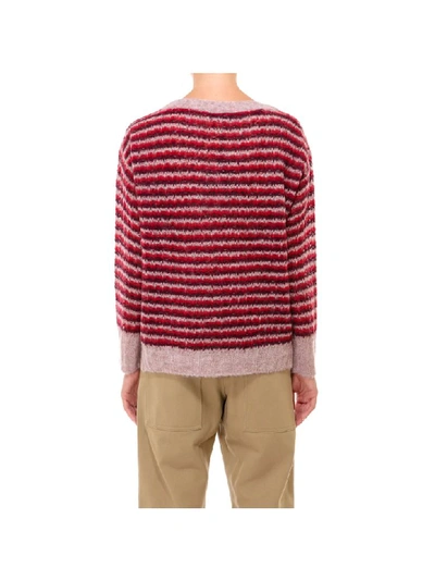 Shop Theory Alpaca Stripe Sweater In Red