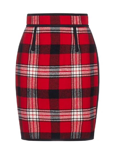 Shop Dsquared2 Skirt In Red Black White