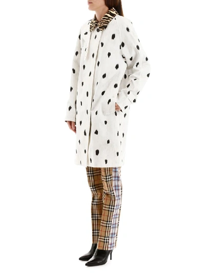 Shop Burberry Carrington Coat In White Ip Pattern (white)