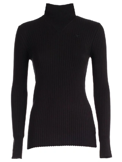 Shop Courrèges Sweater L/s In Black
