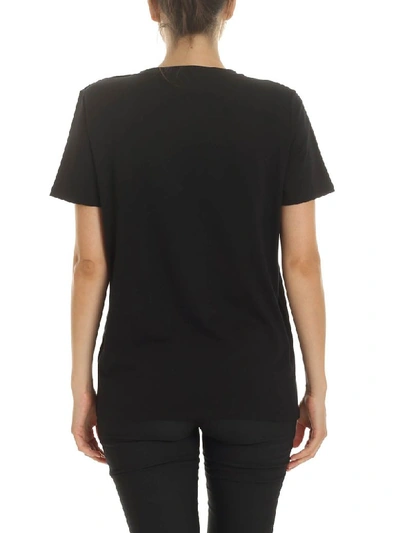 Shop Balmain Logo Print T-shirt In Nero/bianco