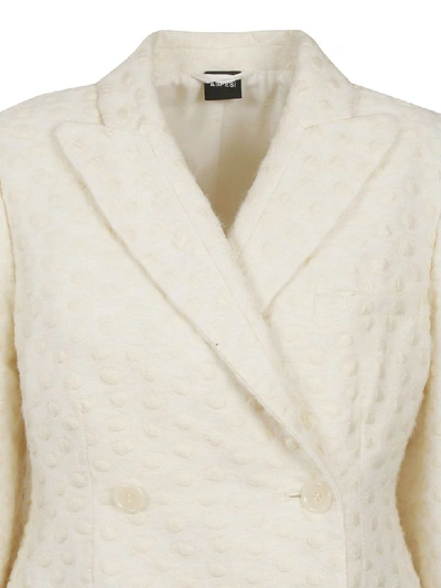 Shop Aspesi Double Breasted Blazer In Natural