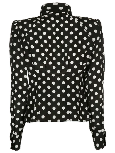 Shop Dolce & Gabbana Pussy Bow Shirt In Black White