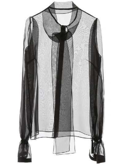 Shop Dolce & Gabbana Organza Shirt In Nero (black)