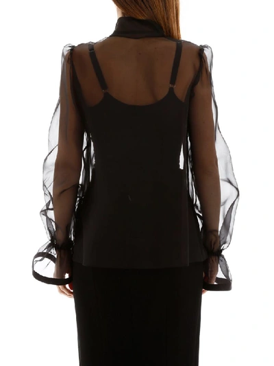 Shop Dolce & Gabbana Organza Shirt In Nero (black)