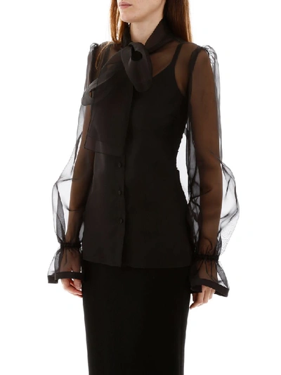 Shop Dolce & Gabbana Organza Shirt In Nero (black)