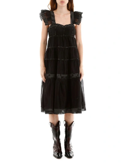 Shop Ulla Johnson Rosalie Midi Dress In Noir (black)
