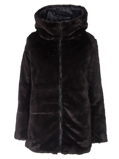Shop Save The Duck Eco Fur With Hood In Black