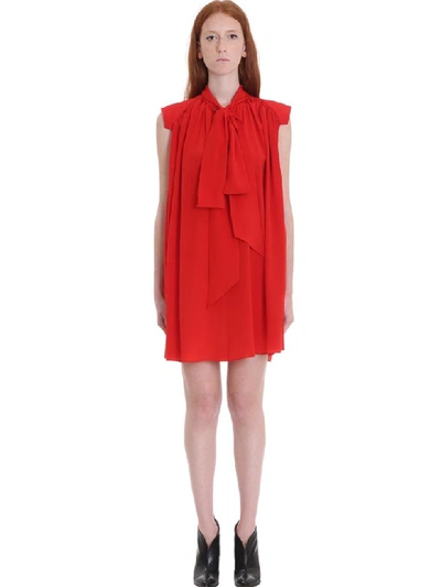 Shop Givenchy Dress In Red Silk