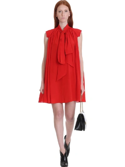 Shop Givenchy Dress In Red Silk