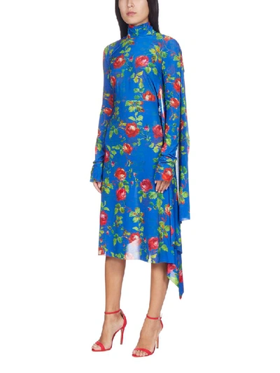 Shop Vetements Dress In Blue Flowers