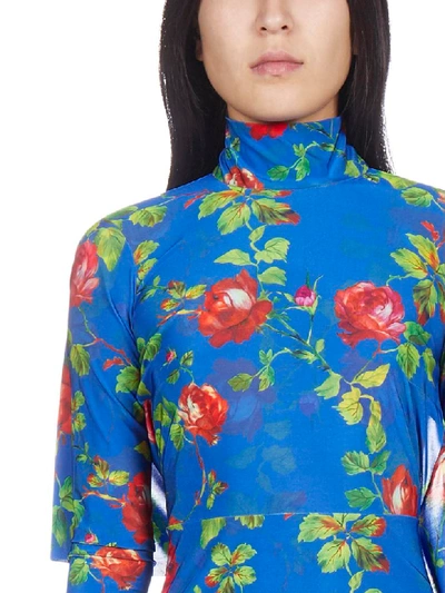 Shop Vetements Dress In Blue Flowers