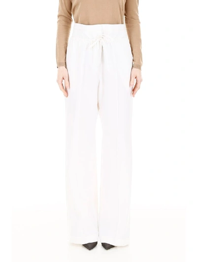 Shop Jil Sander Drawstring Trousers In White (white)