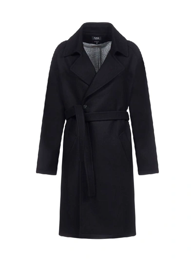 Shop Apc Coat In Noir