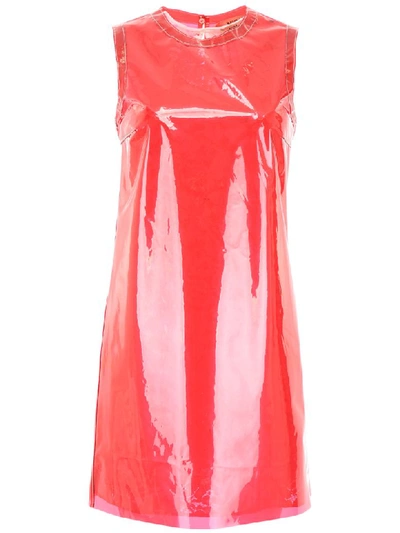 Shop N°21 Pvc And Lace Dress In Red (white)