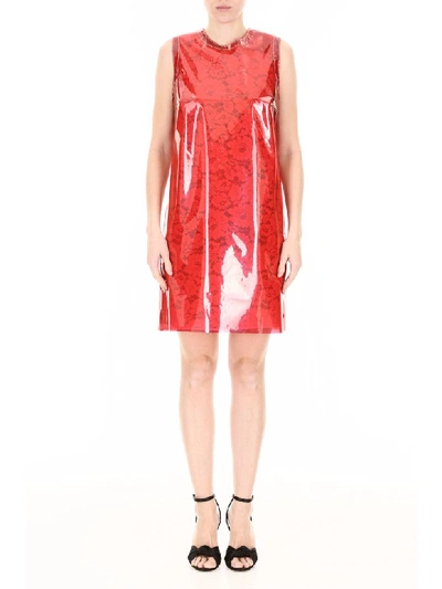 Shop N°21 Pvc And Lace Dress In Red (white)