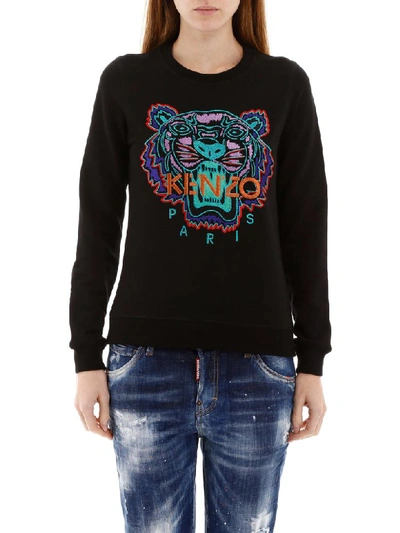 Shop Kenzo Tiger Sweatshirt In Black (black)