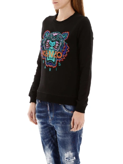 Shop Kenzo Tiger Sweatshirt In Black (black)