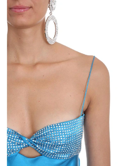 Shop Alessandra Rich Dress In Blue Silk