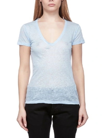 Shop Majestic V-neck T-shirt In Celeste